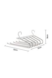Living and Home Non-Slip 6 Tier Stainless Steel Pant Hangers Set in Silver - thumbnail 5