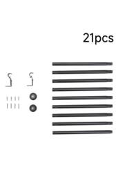 Living and Home Glossy Black Metal Telescopic Curtain Rod with Brackets - Size: 360 cm - thumbnail 5