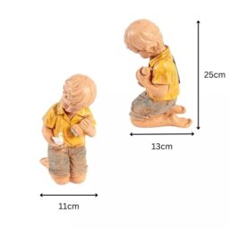 Marco Paul Solar Boy Garden Ornament LED Light Up Flashlight Duck Outdoor Stone Effect - thumbnail 3