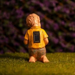 Marco Paul Solar Boy Garden Ornament LED Light Up Flashlight Duck Outdoor Stone Effect - thumbnail 6