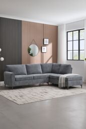 More4Homes Roma 4 Seater Fabric Corner Sofa in Charcoal - thumbnail 8