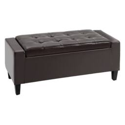 STILVORA Storage Ottoman Bench with Lift-Up Lid Brown - thumbnail 4