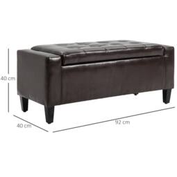 STILVORA Storage Ottoman Bench with Lift-Up Lid Brown - thumbnail 3