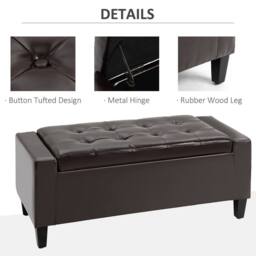 STILVORA Storage Ottoman Bench with Lift-Up Lid Brown - thumbnail 6