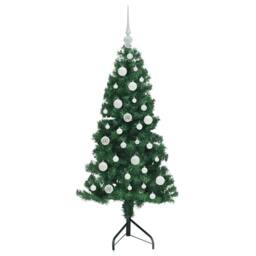 Berkfield Home Corner Artificial Christmas Tree Green 120 cm PVC & Metal - thumbnail 4