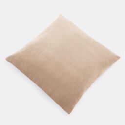 OHS 2 x Matte Velvet Filled Cushion Covers Soft Zip in Natural - Size: 45 cm x 45 cm - thumbnail 6