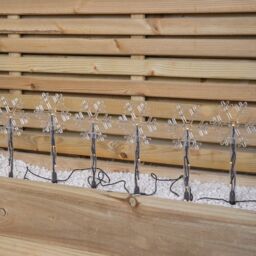 Samuel Alexander Set of 8 Battery Powered Light up Snowflake Christmas Path Lights with LEDs in White - thumbnail 7