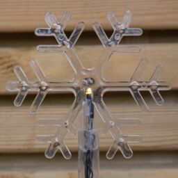 Samuel Alexander Set of 8 Battery Powered Light up Snowflake Christmas Path Lights with LEDs in White - thumbnail 8
