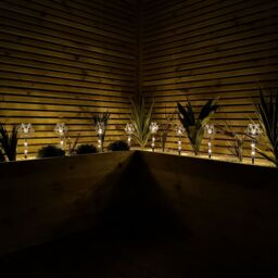 Samuel Alexander Set of 8 Battery Powered Light up Snowflake Christmas Path Lights with LEDs in White - thumbnail 2