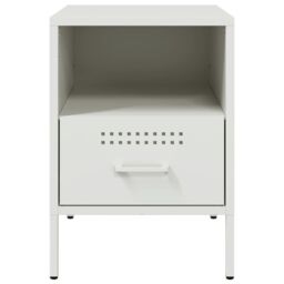 Berkfield Home Bedside Cabinet White 36x39x50.5 cm Steel - thumbnail 6