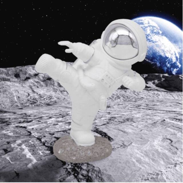 HOME LUXE INTERIOR Astronaut Karate Kid Figure in White