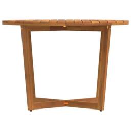 Berkfield Home Beautiful Garden Dining Table Round √ò110x75 cm Solid Wood Acacia in Brown - Size: 110x75 cm - thumbnail 6