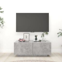Berkfield Home TV Cabinet Concrete Grey 100x35x40 cm Engineered Wood - Size: 100 x 35 x 40 cm - thumbnail 1
