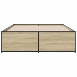 Berkfield Home Bed Frame without Mattress Sonoma Oak 140x190 cm in Brown - thumbnail 4