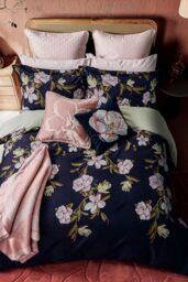 Ted Baker 'Opal Floral' Cotton Sateen Duvet Cover Set in Navy - Size: King - thumbnail 3
