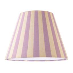 Happy Homewares Coloured & Oatmeal Linen Striped Coolie Shade with Cotton Inner in Lilac - Size: 10 inches - thumbnail 1