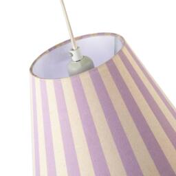Happy Homewares Coloured & Oatmeal Linen Striped Coolie Shade with Cotton Inner in Lilac - Size: 10 inches - thumbnail 3