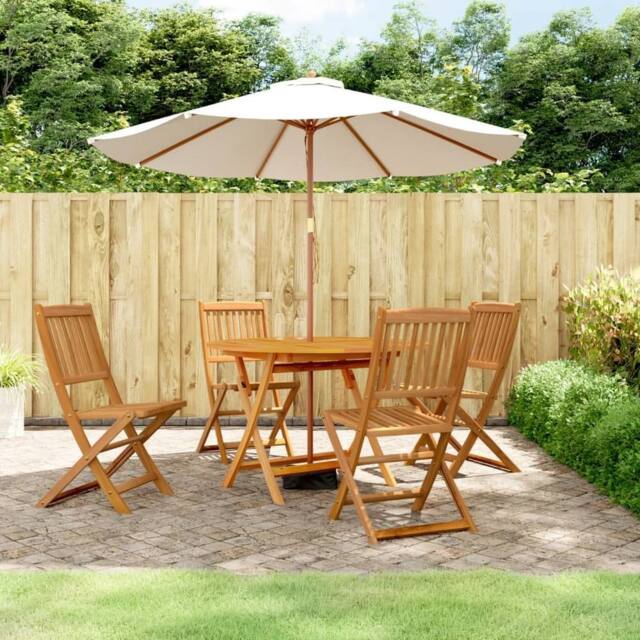 Berkfield Home 5 Piece Garden Dining Set Solid Wood Acacia in Brown - image 1