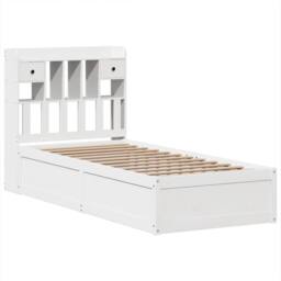 Berkfield Home Beautiful Bed Frame without Mattress White 90x190 cm Single Solid - thumbnail 1