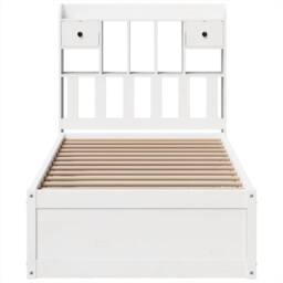 Berkfield Home Beautiful Bed Frame without Mattress White 90x190 cm Single Solid - thumbnail 4