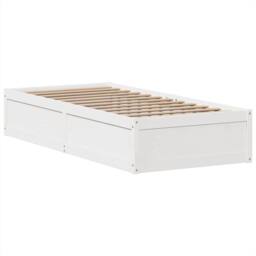 Berkfield Home Beautiful Bed Frame without Mattress White 90x190 cm Single Solid - thumbnail 5
