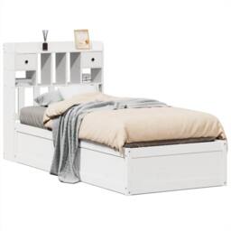 Berkfield Home Beautiful Bed Frame without Mattress White 90x190 cm Single Solid - thumbnail 3