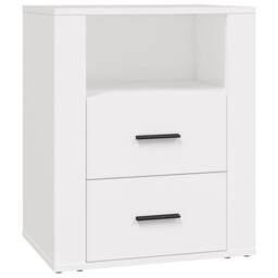 Berkfield Home Classic Bedside Cabinet White 50x36x60 cm Engineered Wood - Size: 50 x 36 x 60 cm - thumbnail 3