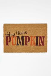 Homescapes Hey There Pumpkin Non-Slip Coir Doormat, 40 x 60 cm in Natural - thumbnail 1