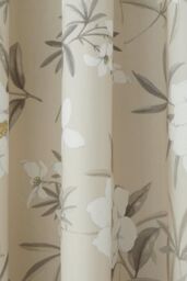 Dreams & Drapes 'Eve' 100% Cotton Floral Pair of Pencil Pleat Curtains With Tie-Backs in Natural - Size: 168 cm width x 183 cm drop - thumbnail 5