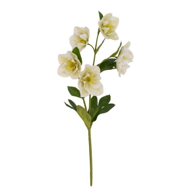 Lemon Pavilion Furniture and Decor White Hellebore Stem Artificial Flower - Plastic - H45 cm - White - image 1