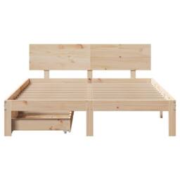 Berkfield Home Bed Frame with Drawers without Mattress 120x190 cm Small Double in Light Brown - thumbnail 4