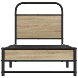 Berkfield Home Bed Frame Without Mattress 75x190 cm Smoked Oak Engineered Wood in Brown - thumbnail 5