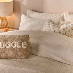 OHS 2 Pack Thermal Teddy Fleece Pillowcase Cover in Cream - Size: Standard Pillow Case - thumbnail 1