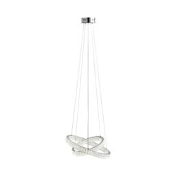 Pagazzi Ausilia Polished Chrome & Crystal Led Pendant Ceiling Light in Silver - thumbnail 4