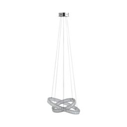 Pagazzi Ausilia Polished Chrome & Crystal Led Pendant Ceiling Light in Silver - thumbnail 5