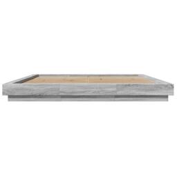 Berkfield Home Durable Bed Frame with LED Lights without Mattress Grey Sonoma 18 - Size: Super King - thumbnail 5