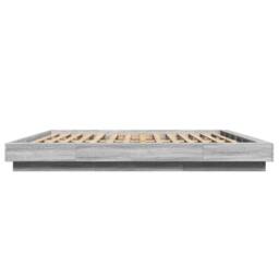 Berkfield Home Durable Bed Frame with LED Lights without Mattress Grey Sonoma 18 - Size: Super King - thumbnail 6