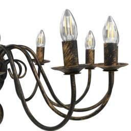 Berkfield Home Chandelier Antique Black 12 x E14 Bulbs - thumbnail 6