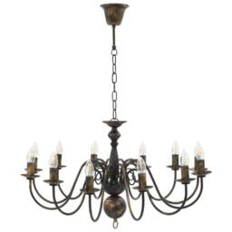 Berkfield Home Chandelier Antique Black 12 x E14 Bulbs - thumbnail 4
