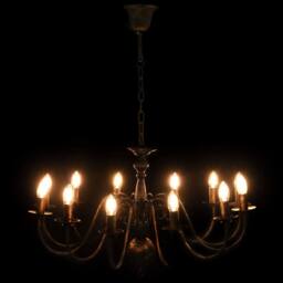 Berkfield Home Chandelier Antique Black 12 x E14 Bulbs - thumbnail 5