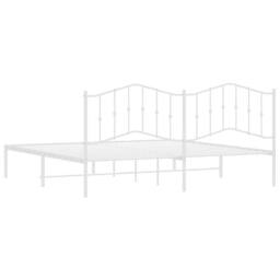 Berkfield Home Metal Bed Frame with Headboard White 193x203 cm - thumbnail 8