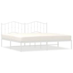 Berkfield Home Metal Bed Frame with Headboard White 193x203 cm - thumbnail 3