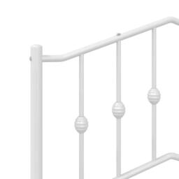 Berkfield Home Metal Bed Frame with Headboard White 193x203 cm - thumbnail 9