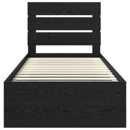 Berkfield Home Bed Frame with Headboard Black 90 x 200 cm Solid Pine Wood - thumbnail 7