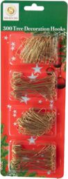 Shatchi 300Pcs Tree Decoration Hooks - Sturdy & Durable for Festive Ornaments in Gold - Size: 1 Pack - thumbnail 5