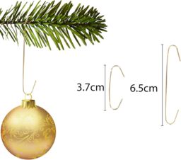 Shatchi 300Pcs Tree Decoration Hooks - Sturdy & Durable for Festive Ornaments in Gold - Size: 1 Pack - thumbnail 2