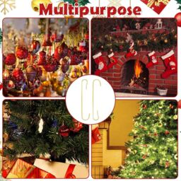 Shatchi 300Pcs Tree Decoration Hooks - Sturdy & Durable for Festive Ornaments in Gold - Size: 1 Pack - thumbnail 4
