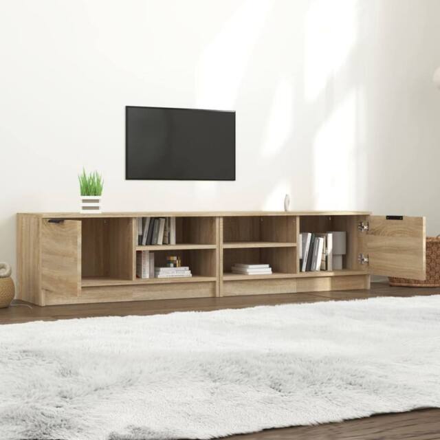 Berkfield Home TV Cabinets 2 pcs Sonoma Oak 80x35x36.5 cm Engineered Wood in Light Brown - image 1