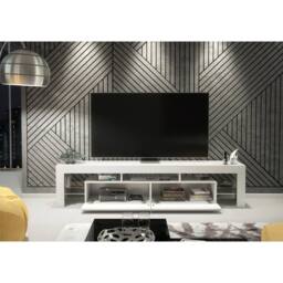 Creative Furniture Nova TV Unit 200cm - White with Gloss Doors - thumbnail 3