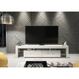 Creative Furniture Nova TV Unit 200cm - White with Gloss Doors - thumbnail 2